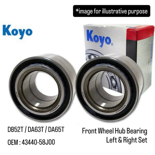 DB52T/DA63T/DA65T Front Wheel Hub Bearing Left & Right Set (JTEKT KOYO) for Suzuki Carry (OEM:43440-58J00)