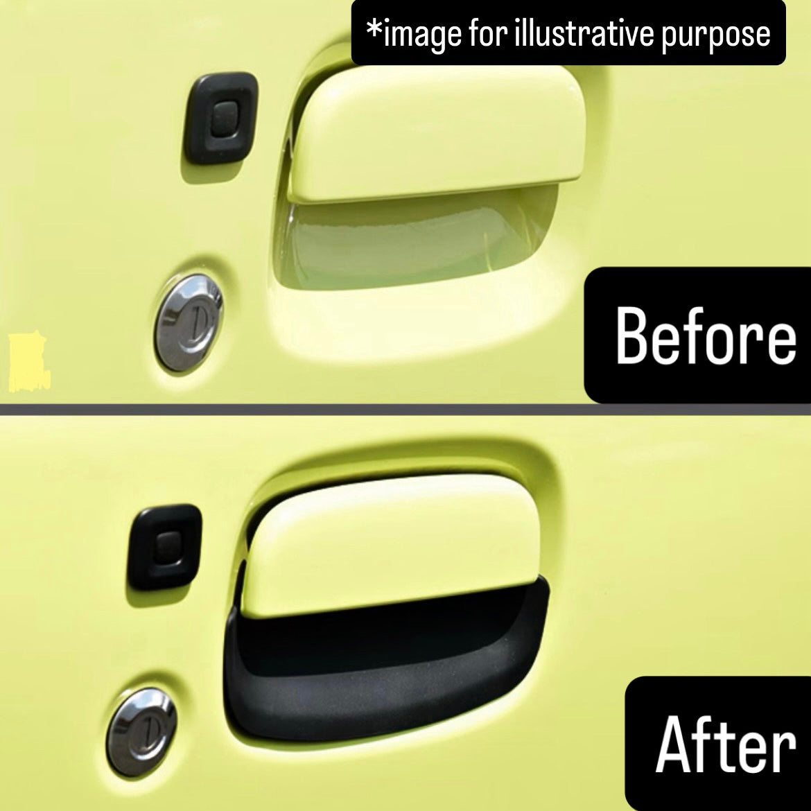 JB64W/JB74W Rubber Door Handle Protector 3pc Set for Suzuki Jimny / Jimny Sierra (Black Finish, Scratch Protection)