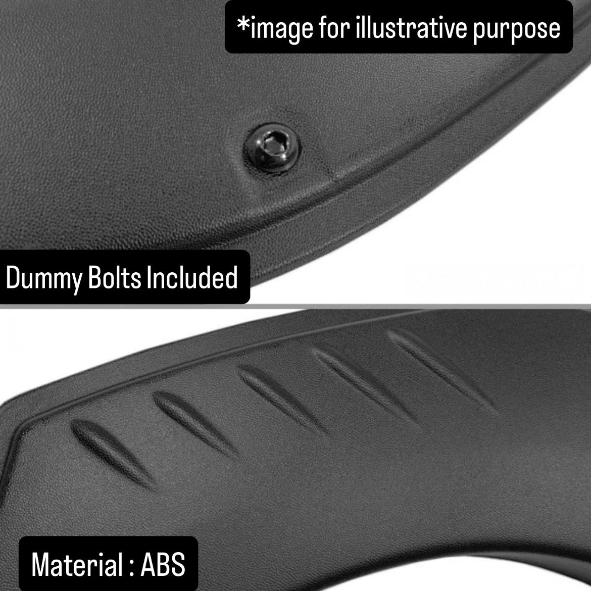 JB64W ABS Over Fender Flare 4pc Set for Suzuki Jimny (Matte Black / Dummy Bolts / Compatible with all model years of the JB64 series)