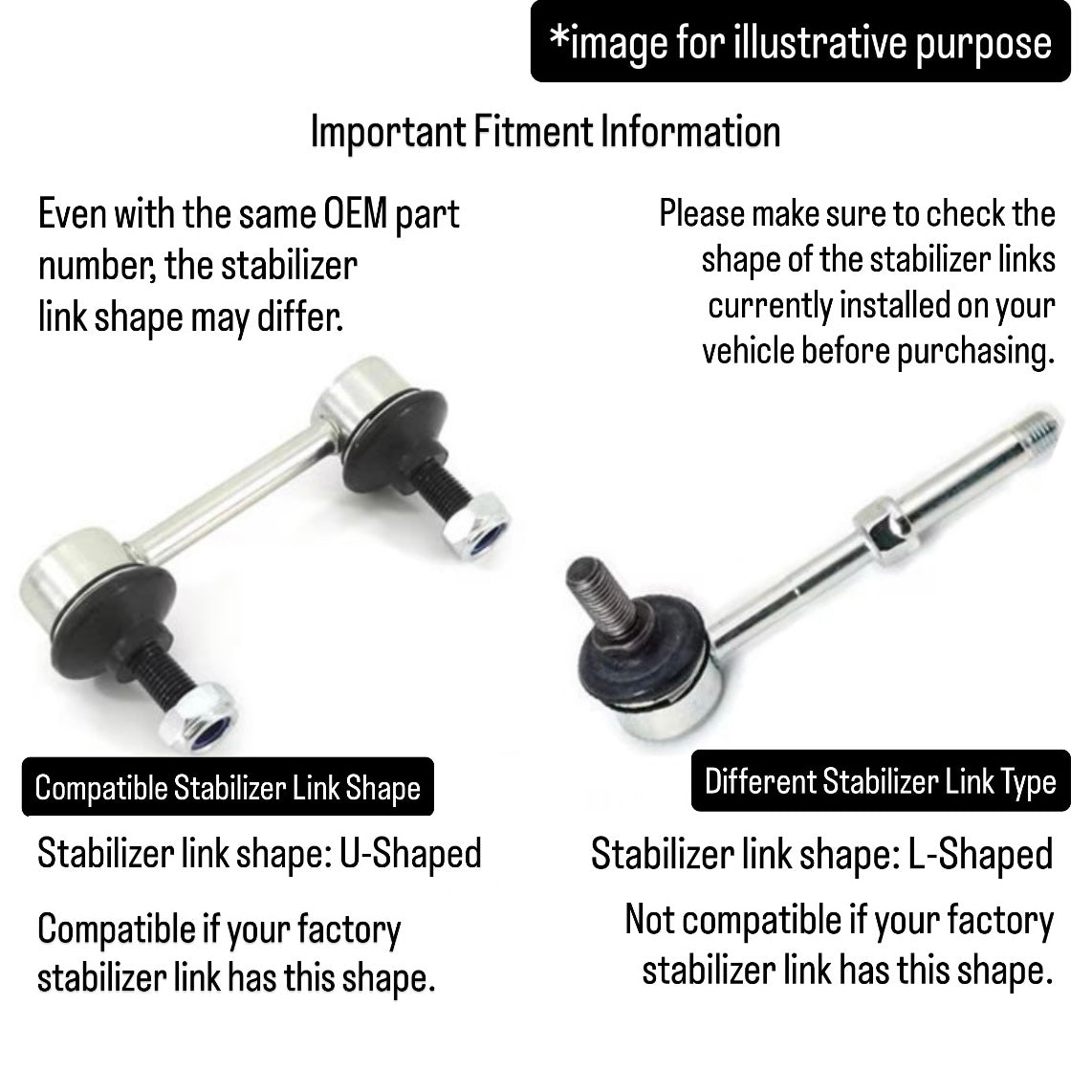 JB64W/JB74W Short Stabilizer Link Left & Right Set for Suzuki Jimny –20mm to 3-Inch Lift, Improved Roll Control (OEM:42420-81A00/42420-81A10/1A03-34-150)