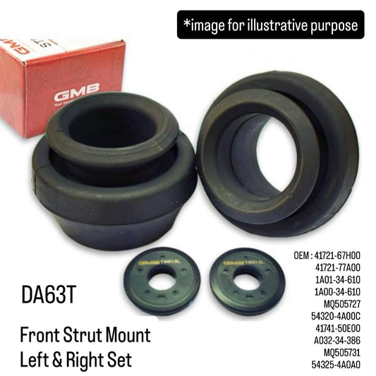 DA63T Front Strut Mount Left & Right Set (GMB) for Suzuki Carry (OEM:41721-67H00/41721-77A00/1A01-34-610/1A00-34-610/MQ505727/54320-4A00C/41741-50E00/A032-34-386/MQ505731/54325-4A0A0)