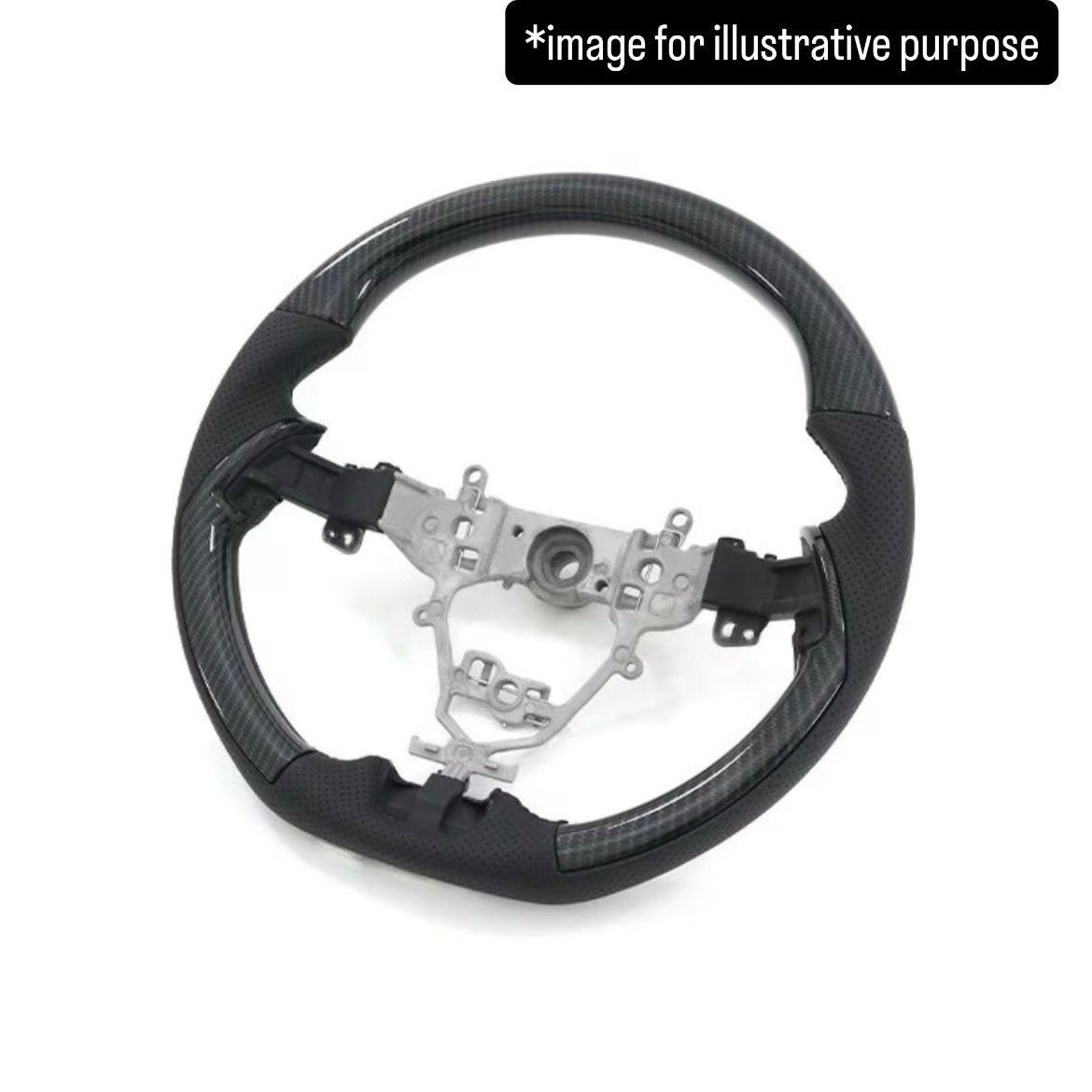 JB64W/JB74W/JC74W Gun Grip Steering Wheel for Suzuki Jimny / Jimny Nomade (Carbon Style & PVC Perforated Leather / Model Year:July 2018 onward)