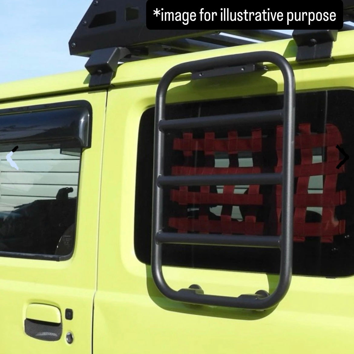 JB64W/JB74W/JC74W Aluminum Side Ladder for Suzuki Jimny / Jimny Sierra / Jimny Nomade (Lightweight Off-Road Style / Black / Model Year:July.2018 onward)