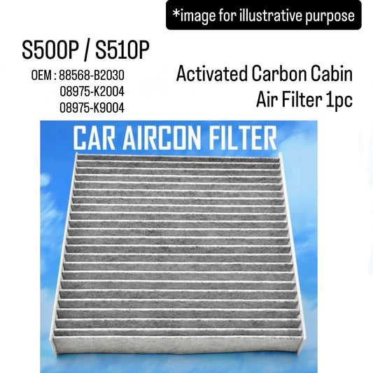 S500P/S510P Activated Carbon Cabin Air Filter for Daihatsu Hijet (OEM:88568-B2030/08975-K2004/08975-K9004)