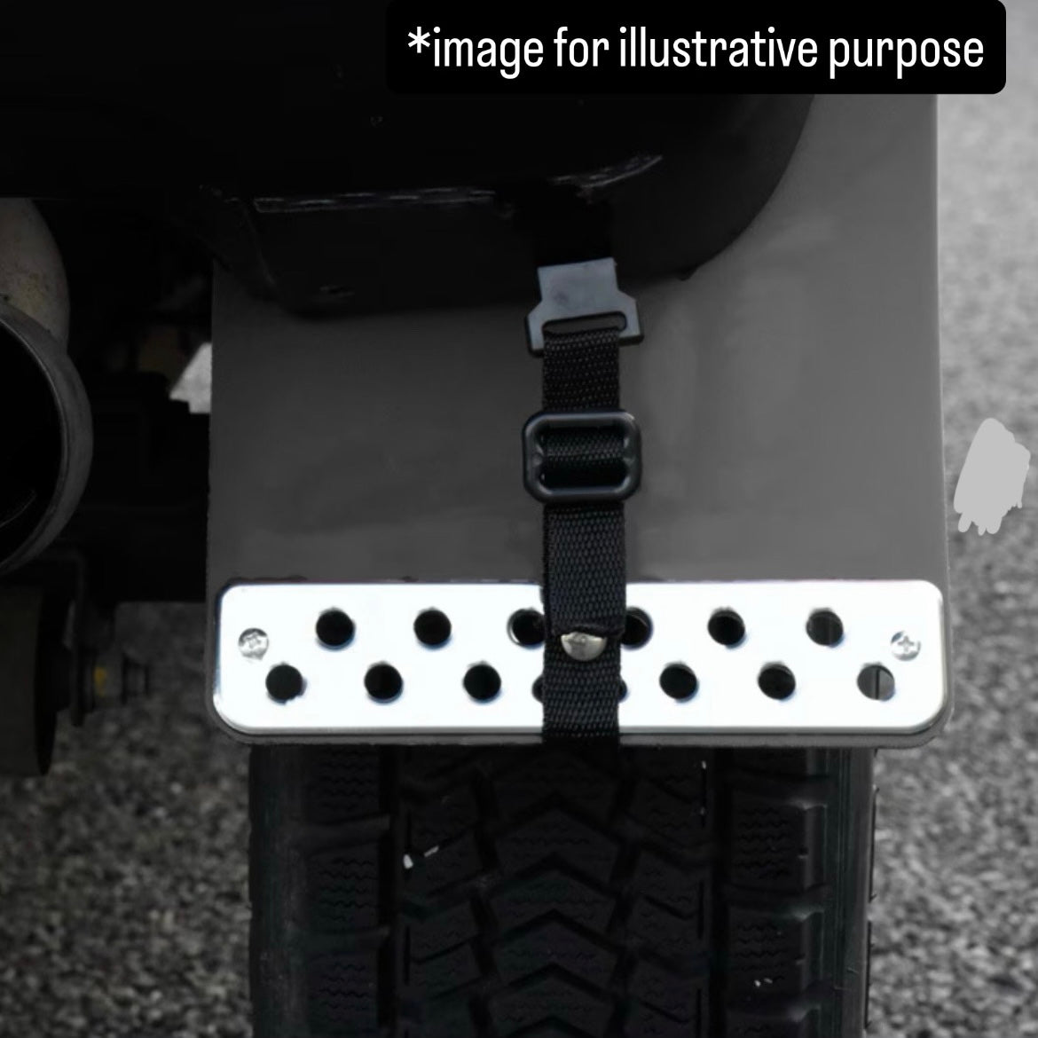 JB64W Large Mud Flap 4pc Set for Suzuki Jimny (Black Finish, Front & Rear Mud Guards with Aluminum Plates Complete Vehicle Set, Model Year:July.2018 onward)