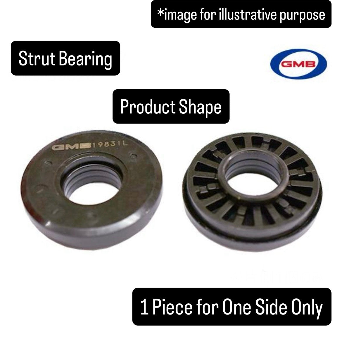 HA36S Front Upper Strut Bearing (GMB) for Suzuki Alto (Dec 2014~, Chassis No. 100001–, Left & Right Common) (OEM:41741-50M00/41741-74P00)