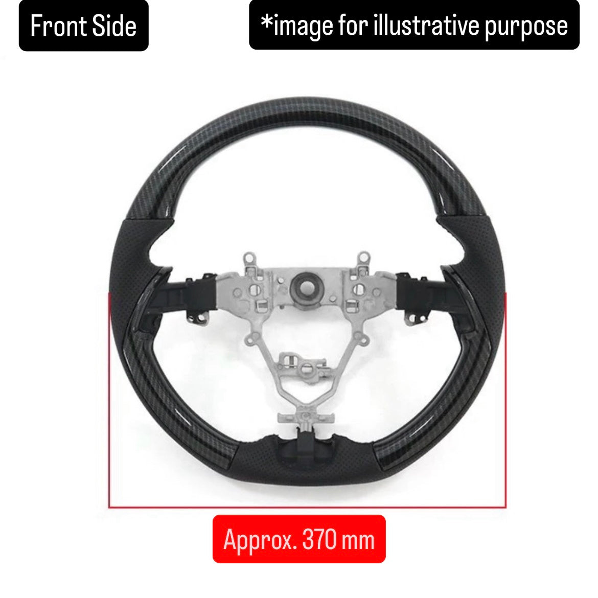 JB64W/JB74W/JC74W Gun Grip Steering Wheel for Suzuki Jimny / Jimny Nomade (Carbon Style & PVC Perforated Leather / Model Year:July 2018 onward)
