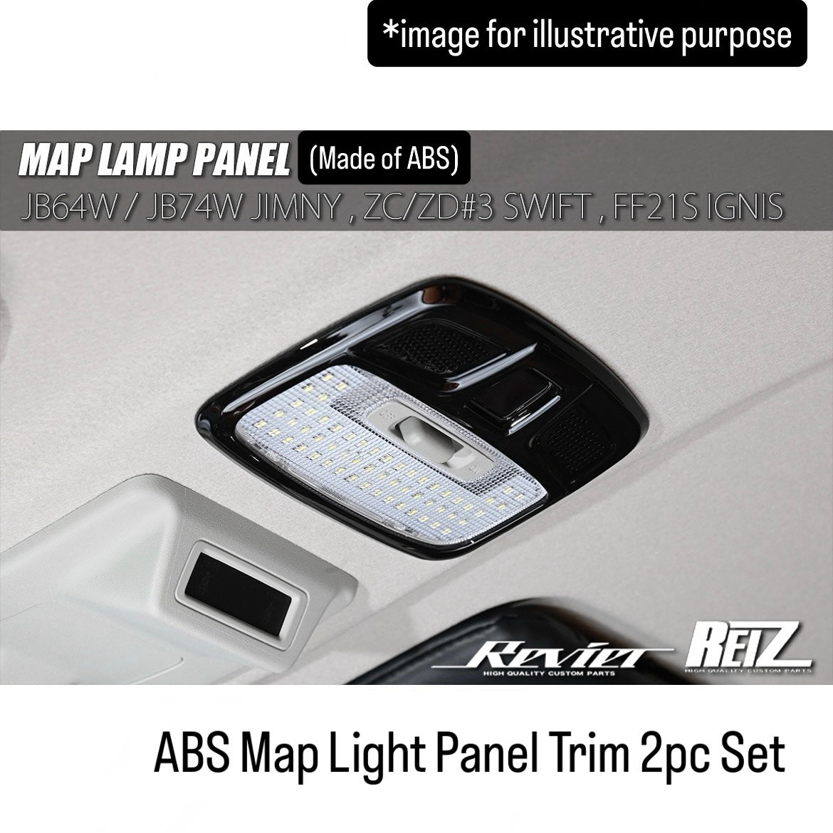 JB64W/JB74W/JC74W/ZC33S ABS Map Light Panel Trim 2pc Set for Suzuki Jimny /Swift / Swift Sport