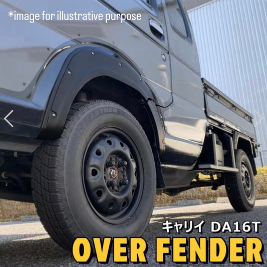 DA16T Over Fender 6pc Kit Full Set (Matte Black / ABS / Stick-On Type) for Suzuki Carry / Super Carry (August.2013~)