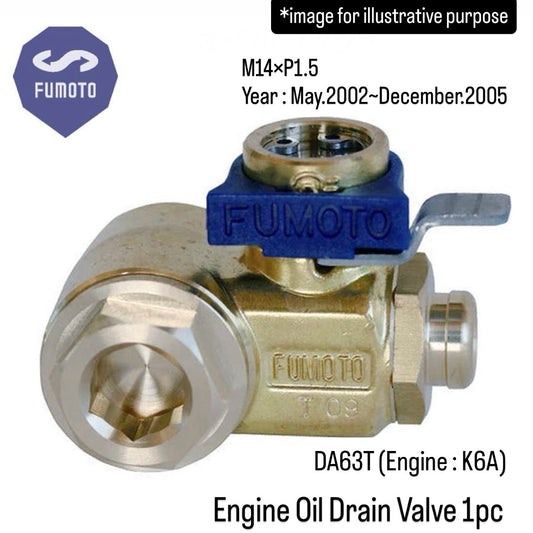 DA63T (Engine:K6A) Engine Oil Drain Valve (FUMOTO) for Suzuki Carry (M14×P1.5/Year:May.2002~December.2005)