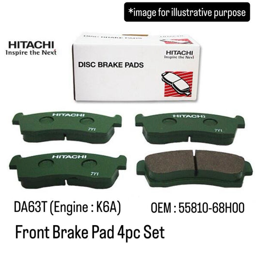 DA63T (Engine:K6A) Front Brake Pad 4pc Set (Astemo) for Suzuki Carry (OEM:55810-68H00)