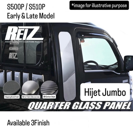 S500P/S510P Hijet Jumbo (Early & Late Model) Rear Quarter Glass Panel 2pc Set for Daihatsu (Available 3Finish)