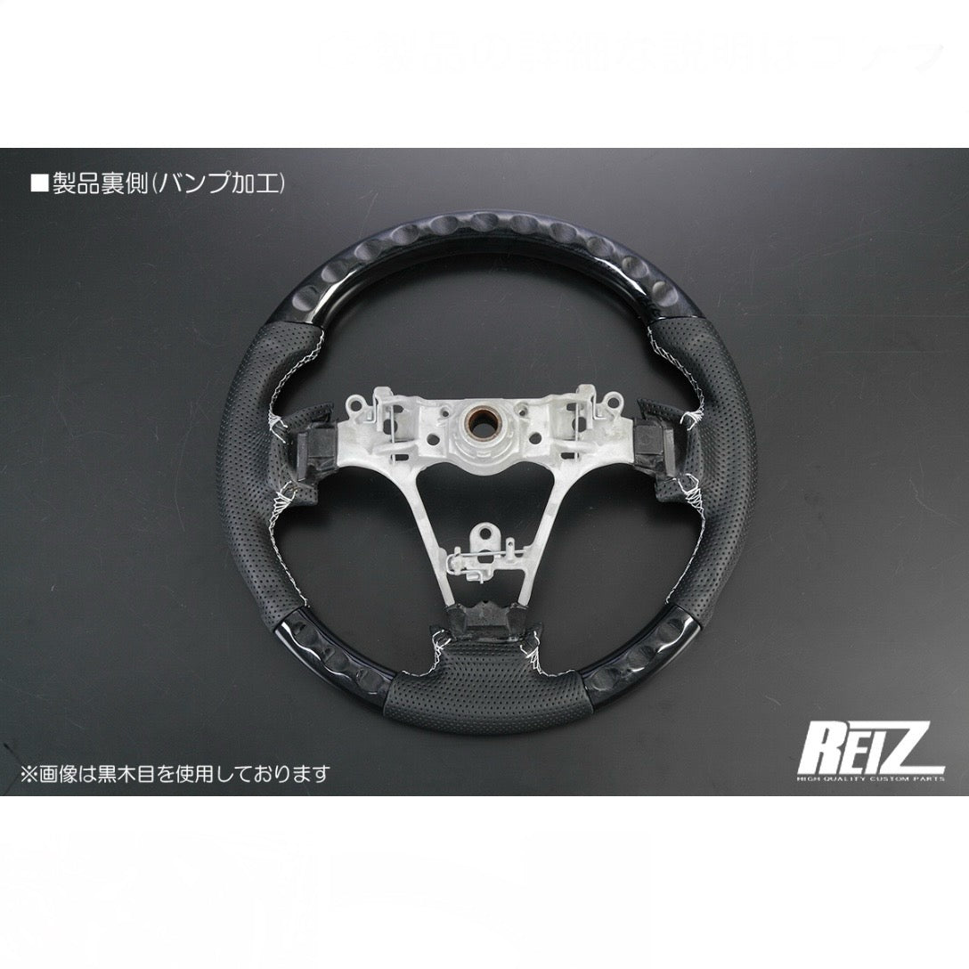 [Genuine Leather] Leather Combination Steering Wheel – Black Leather / Gun-Grip Design [8 Color Options] S500 Series Early Hijet Truck / 160 Series Late Probox and Others