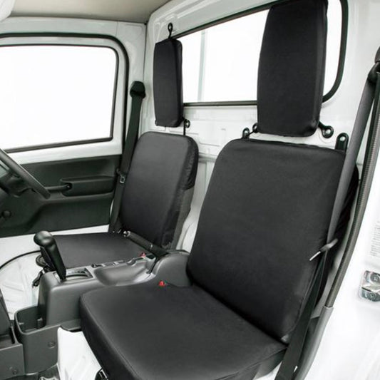 Universal Waterproof Seat Covers for Kei Trucks – Front Driver & Passenger, 2pcs Set, Black