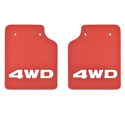 Rear Mud Flaps for kei trucks – Red, 4WD Logo, EVA Material, 2pcs