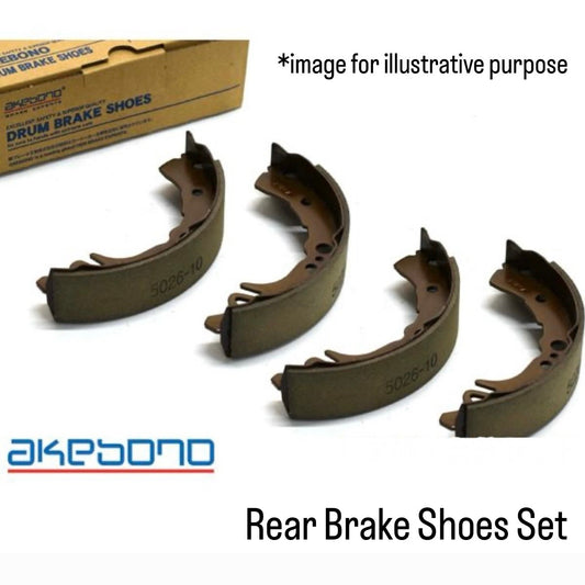 S500P/S510P Rear Brake Shoes 4pc Set (AKEBONO) for Daihatsu Hijet (OEM:04495-B5021/47430-B5040)