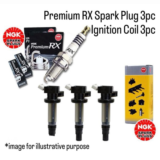 S500P/S510P Ignition Coil 3pc & Premium RX Spark Plug 3pc Set (NGK) for Daihatsu Hijet (OEM:90048-51207/19500-B2070)