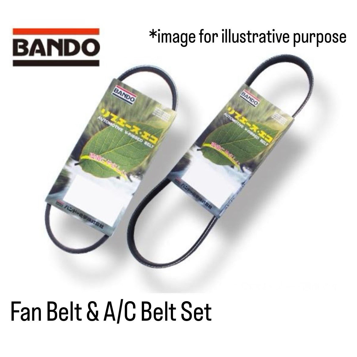 HA23S/HA23V (Engine:K6A) Fan Belt & A/C Belt Set (BANDO) for Suzuki Alto (OEM:17521-84H00/95141-70B12)