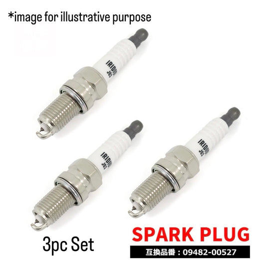 DA64/DA62/DA63T/MH21S/MH22S/MG21S/MG22S/QNC20 Iridium Spark Plug 3pc Set 09482-00527 / V91107004 Replacement for Suzuki Every / Carry / Wagon R / Nissan Moco / Toyota bB, etc.