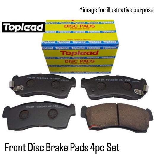 HA25S (Engine:K6A) Front Disc Brake Pads 4pc Set (Toplead) for Suzuki Alto (OEM:55810-81MB1)
