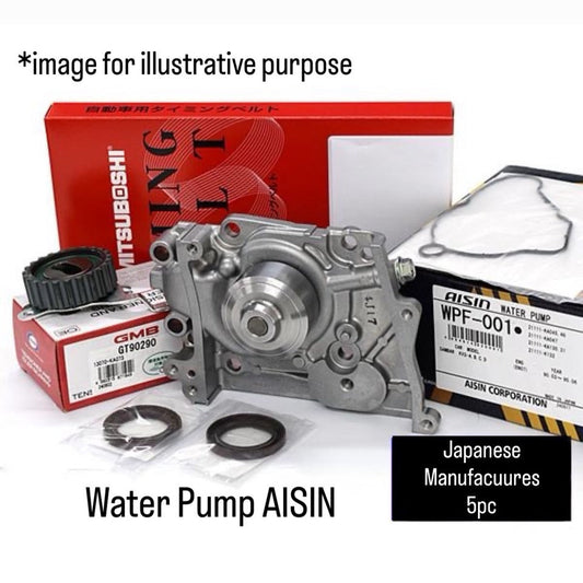 KS3/KS4 (Engine:EN07C/Carburetor) Timing Belt 5pc Set (Water Pump AISIN) for Subaru Sambar (From.1990/03)