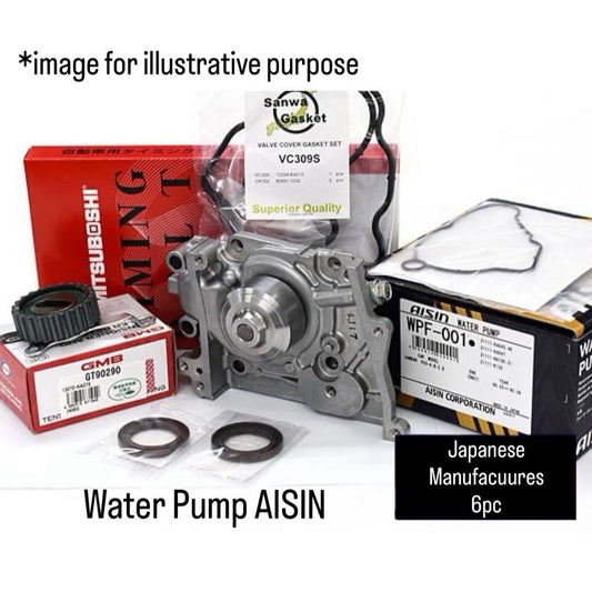 KS3/KS4 (Engine:EN07C/Carburetor) Timing Belt 6pc Set (Water Pump AISIN) for Subaru Sambar (From.1990/03)