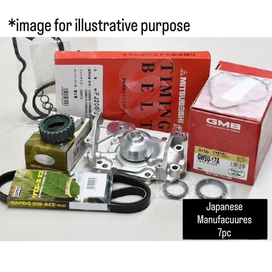 TT1/TT2/TV1/TV2 (Engine:EN07/Non Supercharged/Without Air Conditioning) Timing Belt 7pc Set for Subaru Sambar