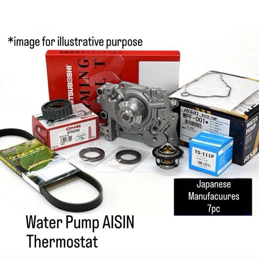 TT1/TT2/TV1/TV2 (Engine:EN07/Non-Supercharged/With Air Conditioning) Timing Belt 7pc Set (Water Pump AISIN) for Subaru Sambar (Aug,1998~Apr,2012)