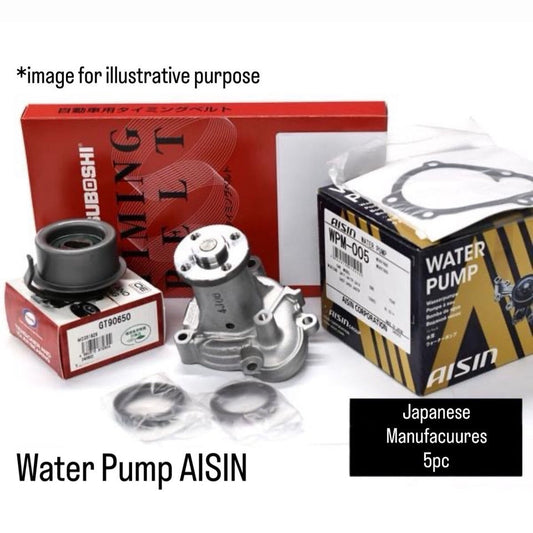 U41V/U42V (Engine:3G83/4-Valve/SOHC/NA) Timing Belt 5pc Set (Water Pump AISIN) for Mitsubishi Minicab