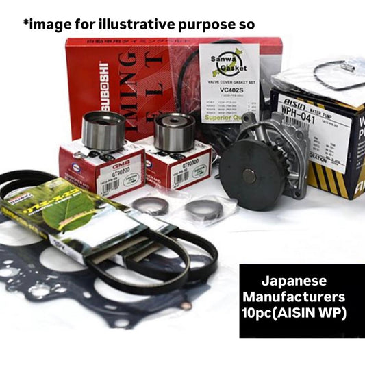 HA6/HA7 (Engine:E07Z) Timing Belt 10pc Set (Water Pump AISIN) for Honda Acty (1999/05~2010/01)
