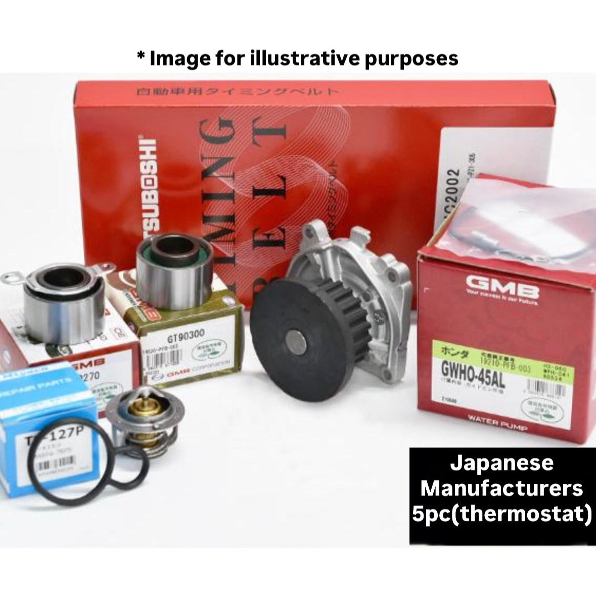 HA6/HA7 (Engine:E07Z) Timing Belt 5pc Set (Thermostat) for Honda Acty (1999/05~2010/01)