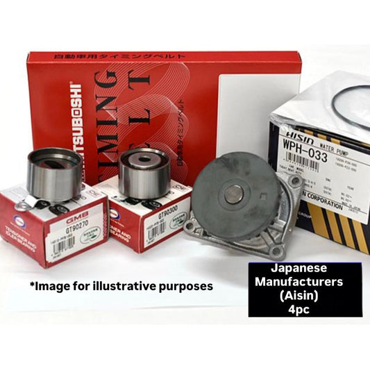 HA3/HA4/HA5/HH3/HH4 (Engine:E07A) Timing Belt 4pc Set (Water Pump AISIN) for Honda Acty