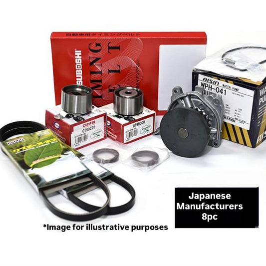 HH5/HH6/HA6/HA7 (Engine:E07Z) Timing Belt 8pc Set (Water pump AISIN) for Honda Acty (From 1999.May~)